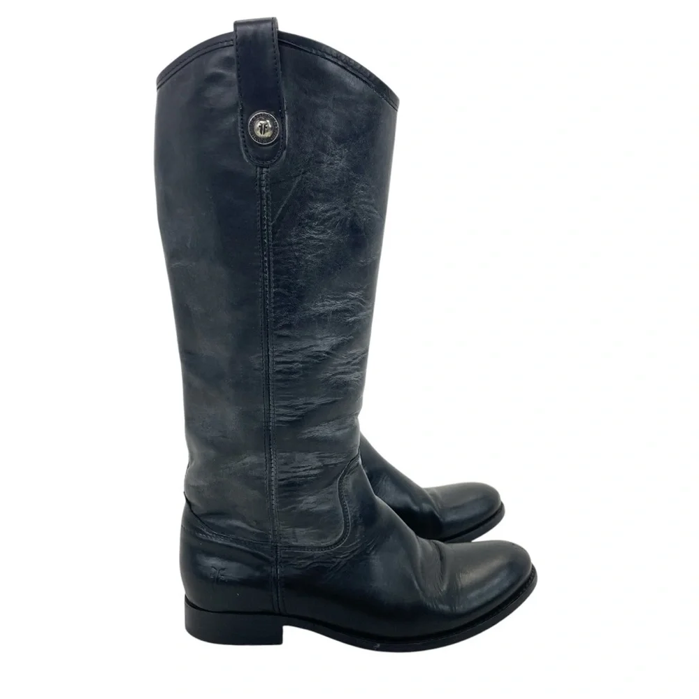 Frye Melissa Button Riding Boots 7 1/2 Black - Picture 2 of 16